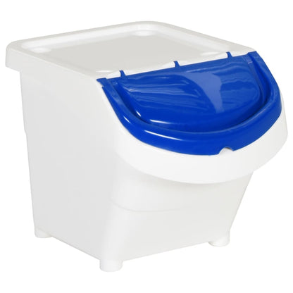 Cestini per Rifiuti Impilabili con Coperchi 3pz Bianchi PP 78 L | homemem39