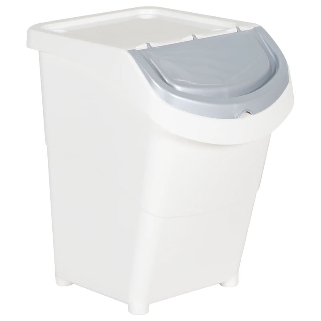 Cestini per Rifiuti Impilabili con Coperchi 3pz Bianchi PP 120L | homemem39
