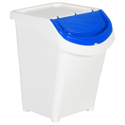 Cestini per Rifiuti Impilabili con Coperchi 3pz Bianchi PP 120L | homemem39