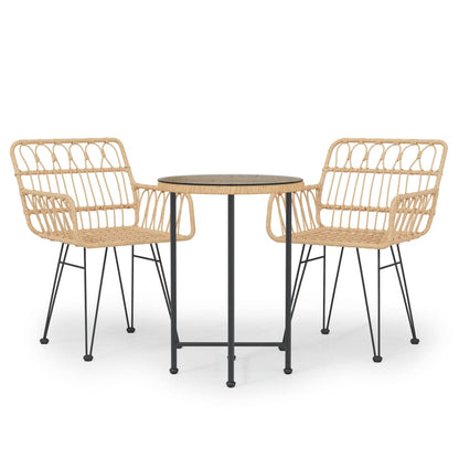 Set da Pranzo da Giardino 3 pz in Polyrattan - homemem39