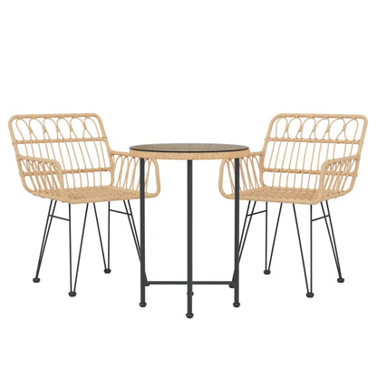 Set da Pranzo da Giardino 3 pz in Polyrattan - homemem39