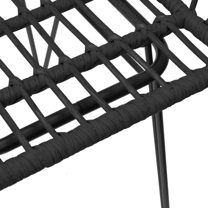 Set da Pranzo da Giardino 3 pz Nero in Polyrattan | homemem39