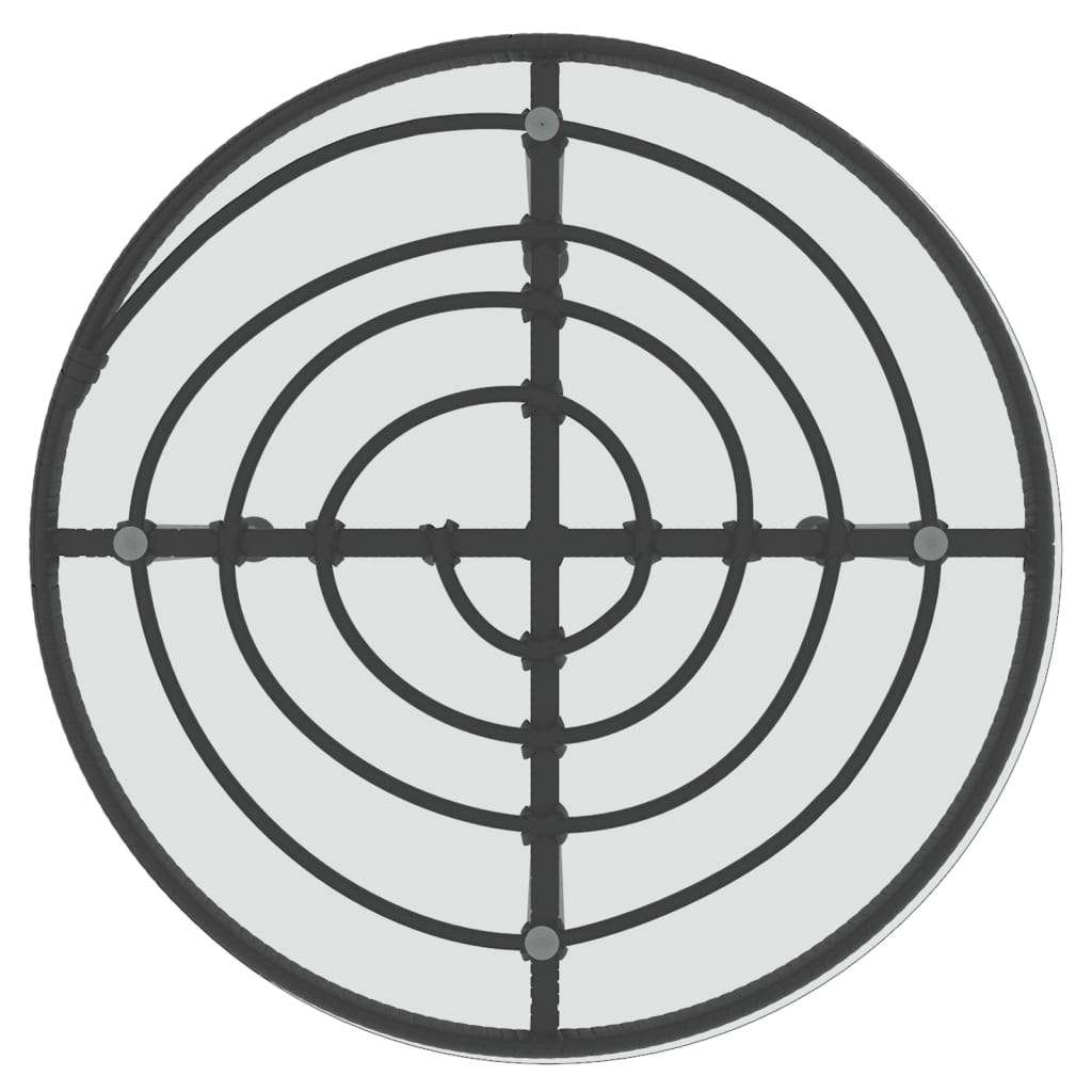 Set da Pranzo da Giardino 3 pz Nero in Polyrattan | homemem39
