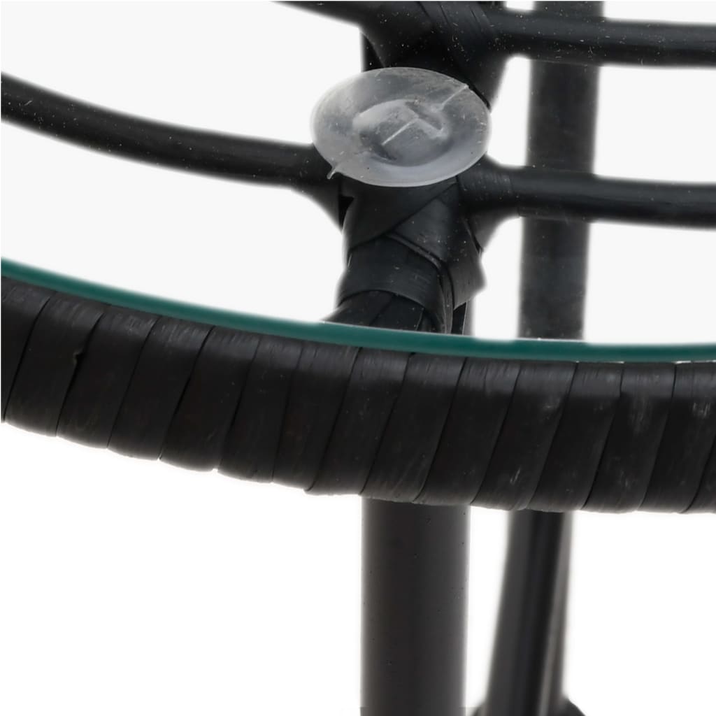 Set da Pranzo da Giardino 3 pz Nero in Polyrattan | homemem39