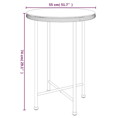 Set da Pranzo da Giardino 3 pz Nero in Polyrattan | homemem39