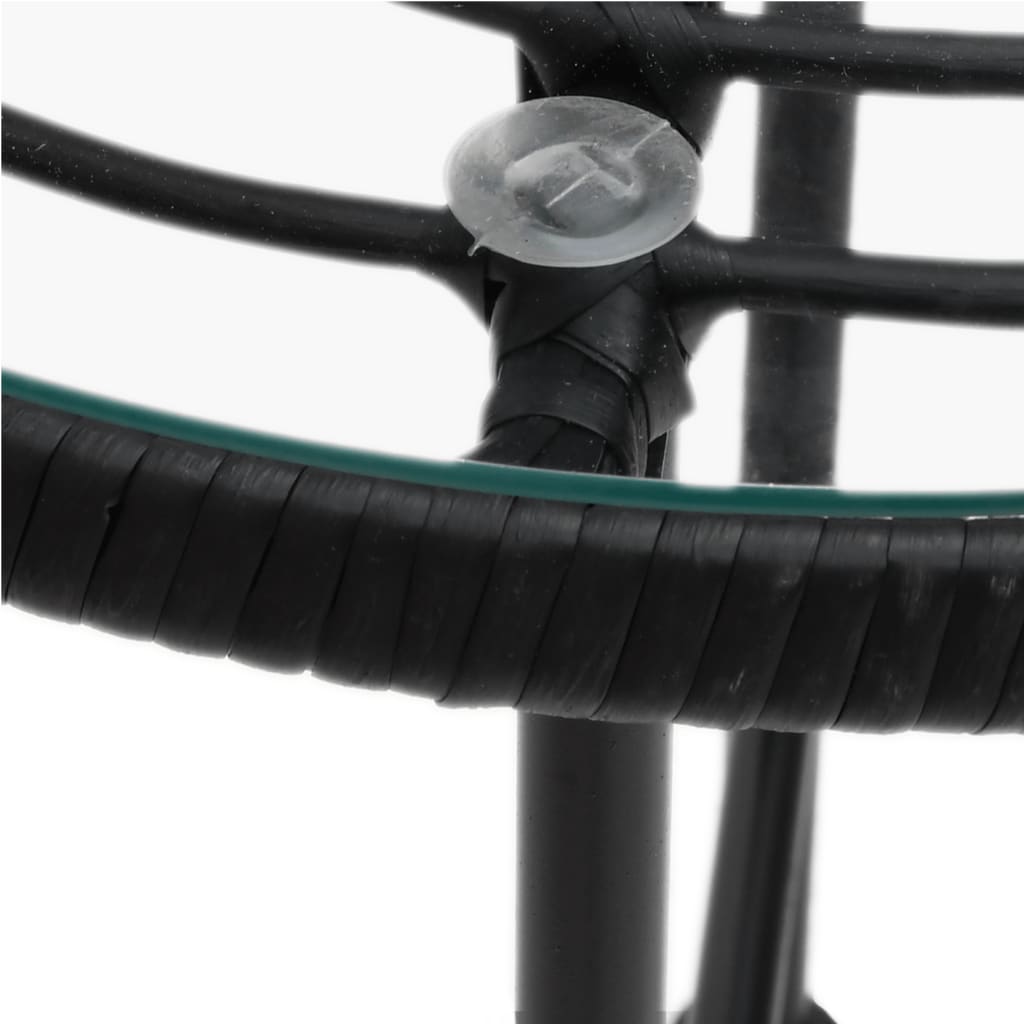 Set da Pranzo da Giardino 5 pz Nero in Polyrattan | homemem39
