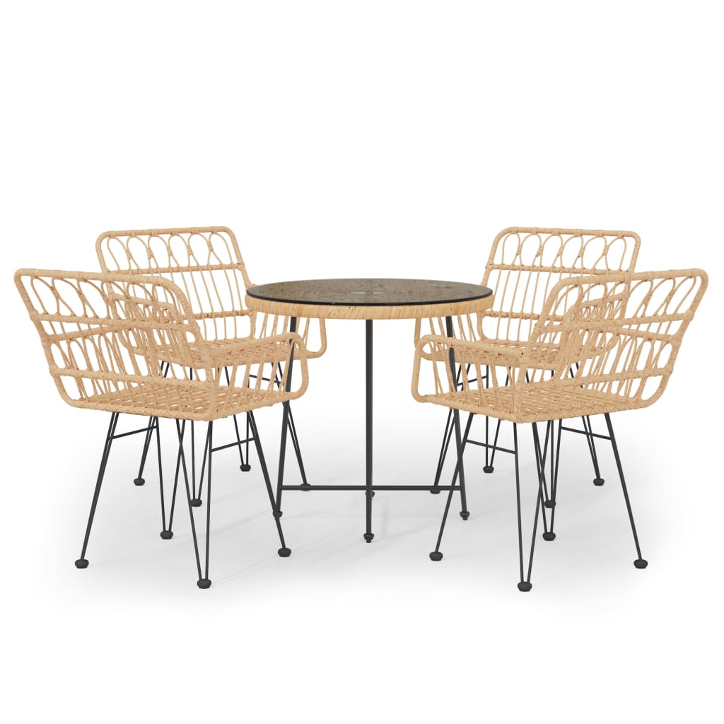 Set da Pranzo da Giardino 5 pz in Polyrattan | homemem39