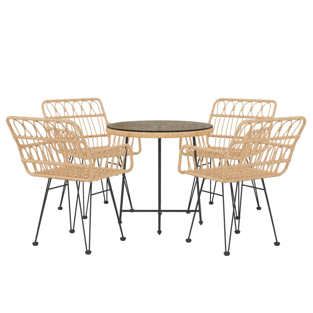 Set da Pranzo da Giardino 5 pz in Polyrattan | homemem39