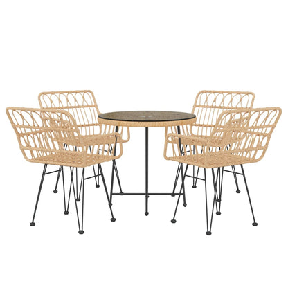 Set da Pranzo da Giardino 5 pz in Polyrattan | homemem39
