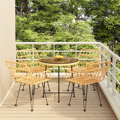 Set da Pranzo da Giardino 5 pz in Polyrattan | homemem39