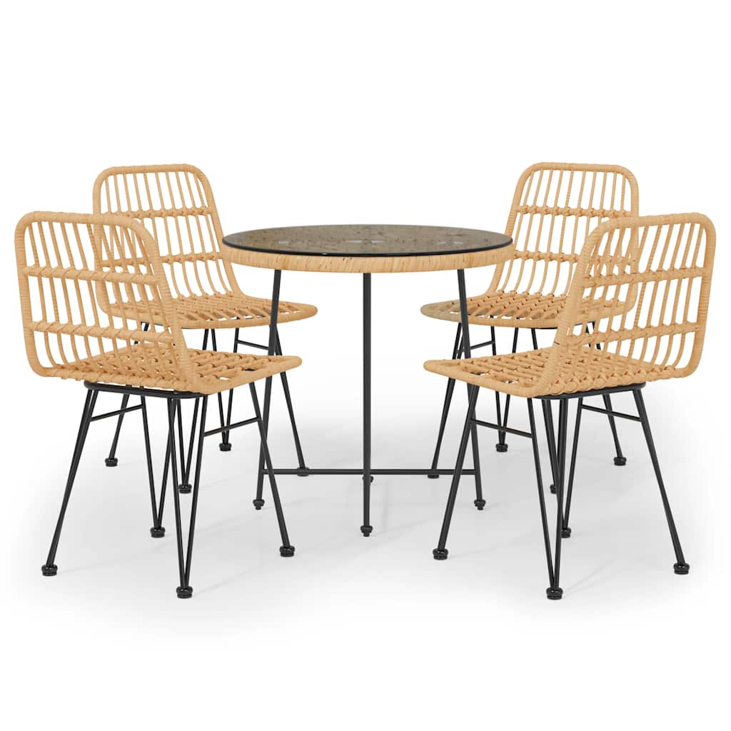 Set da Pranzo da Giardino 5 pz in Polyrattan | homemem39
