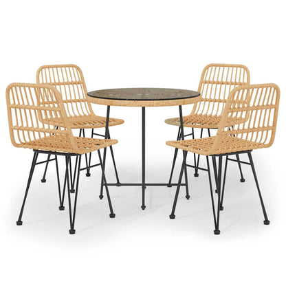 Set da Pranzo da Giardino 5 pz in Polyrattan | homemem39