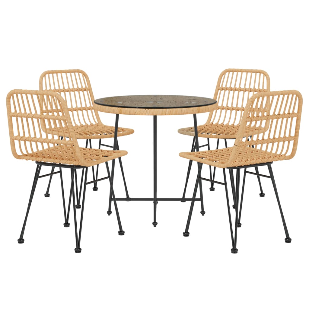 Set da Pranzo da Giardino 5 pz in Polyrattan | homemem39