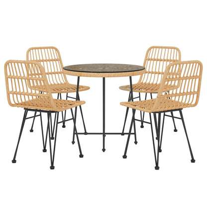 Set da Pranzo da Giardino 5 pz in Polyrattan | homemem39