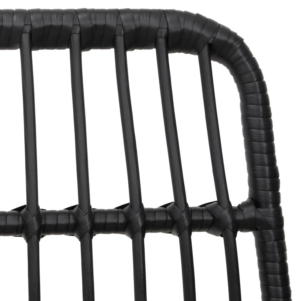 Set da Pranzo da Giardino 5 pz Nero in Polyrattan | homemem39