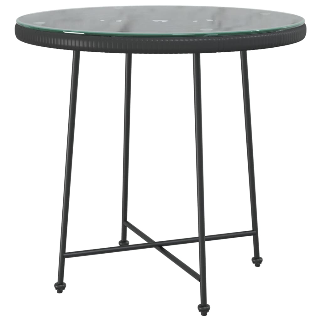Set da Pranzo da Giardino 5 pz Nero in Polyrattan | homemem39