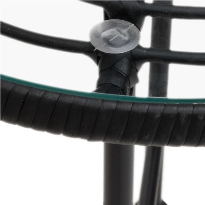 Set da Pranzo da Giardino 5 pz Nero in Polyrattan | homemem39