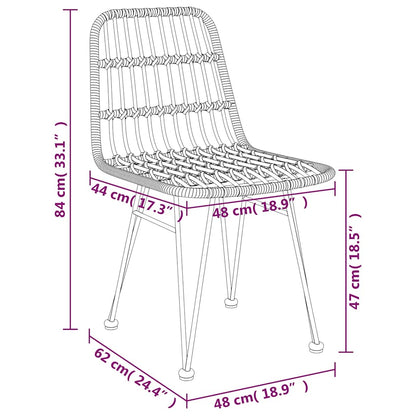 Set da Pranzo da Giardino 5 pz Nero in Polyrattan | homemem39