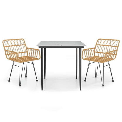 Set da Pranzo da Giardino 3 pz in Polyrattan | homemem39