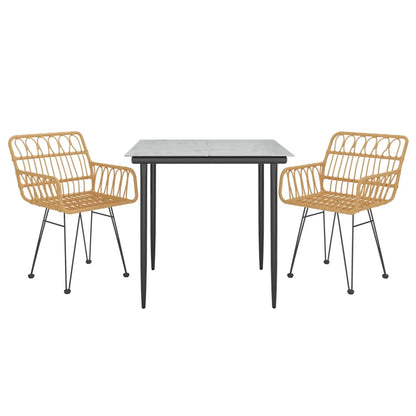 Set da Pranzo da Giardino 3 pz in Polyrattan | homemem39