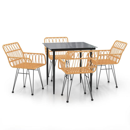 Set da Pranzo da Giardino 5 pz in Polyrattan | homemem39