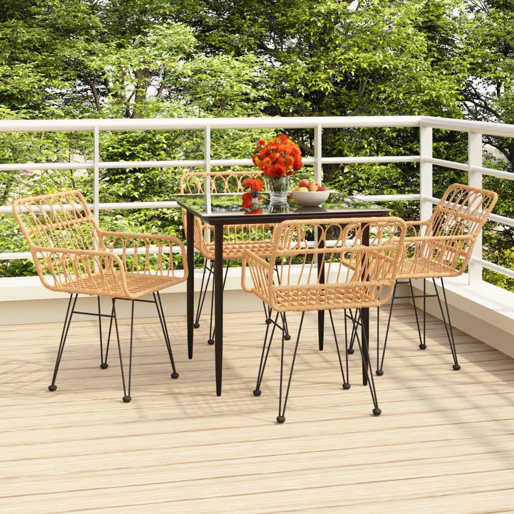 Set da Pranzo da Giardino 5 pz in Polyrattan | homemem39