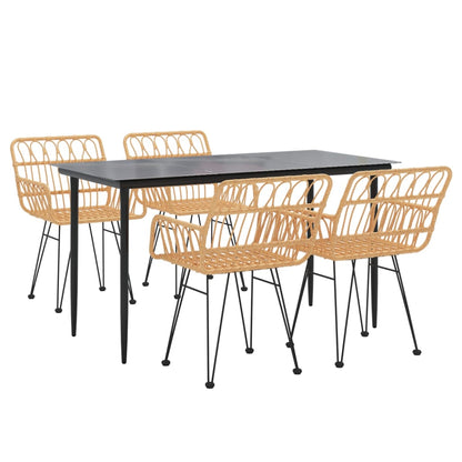 Set da Pranzo da Giardino 5 pz in Polyrattan - homemem39