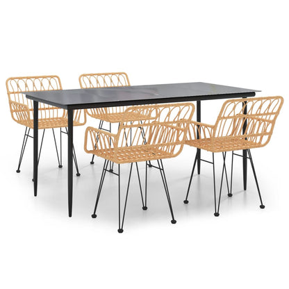 Set da Pranzo da Giardino 5 pz in Polyrattan | homemem39