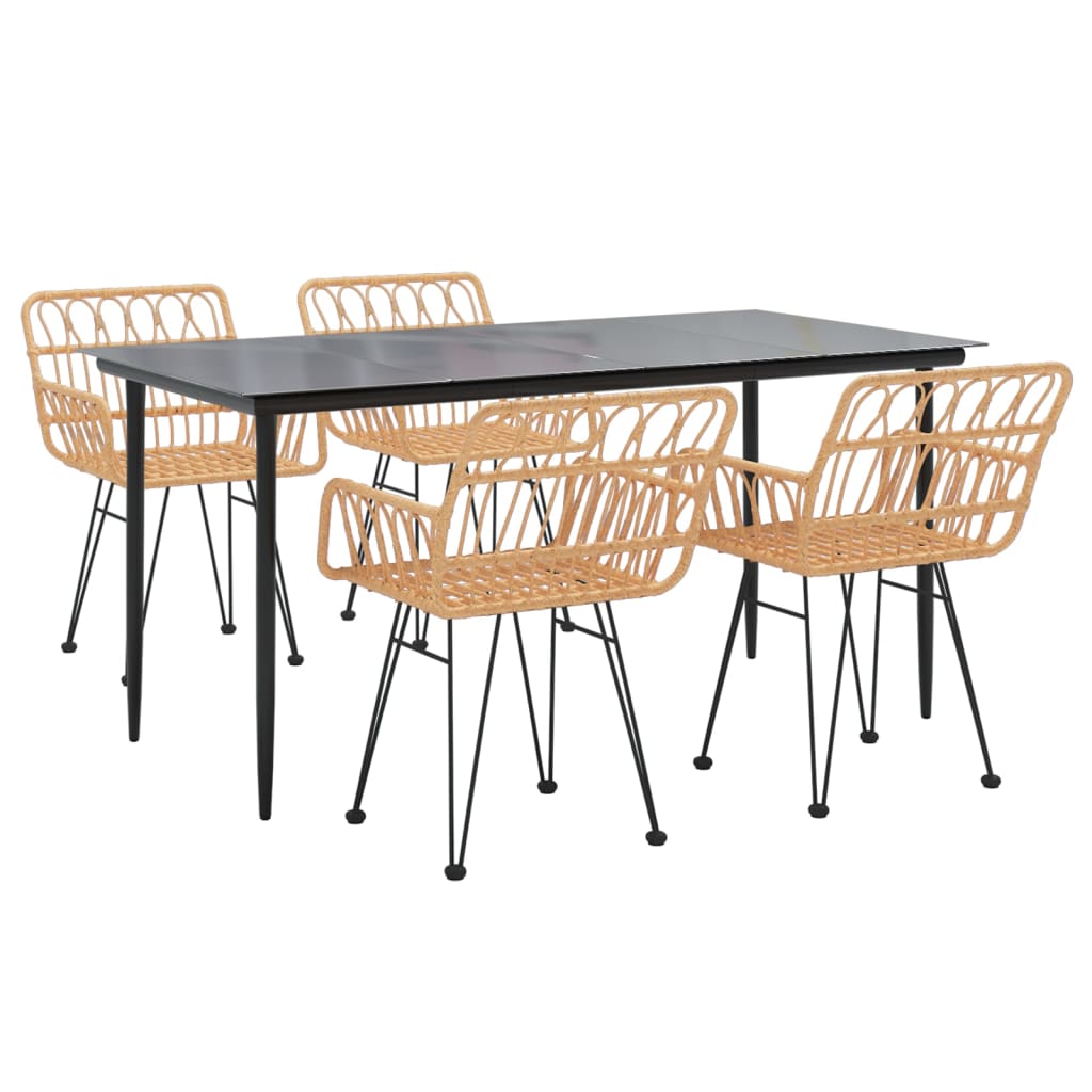 Set da Pranzo da Giardino 5 pz in Polyrattan | homemem39