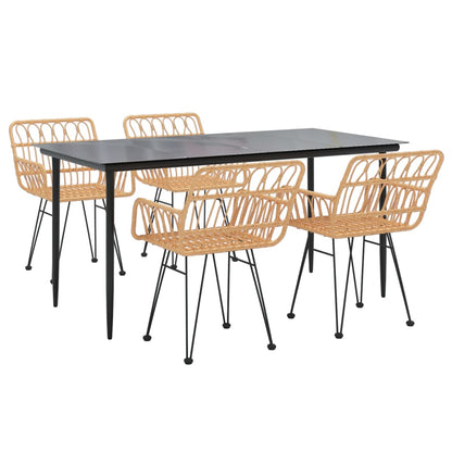 Set da Pranzo da Giardino 5 pz in Polyrattan | homemem39