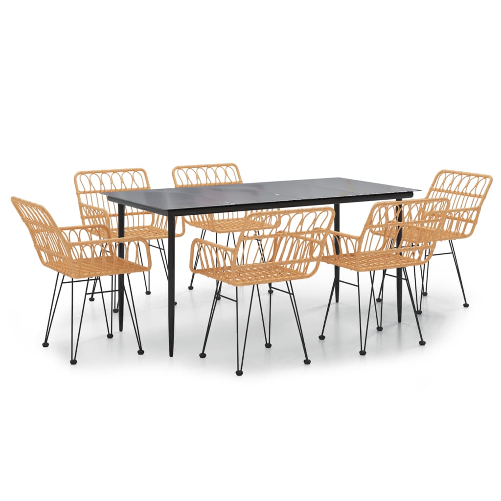 Set da Pranzo da Giardino 7 pz in Polyrattan | homemem39