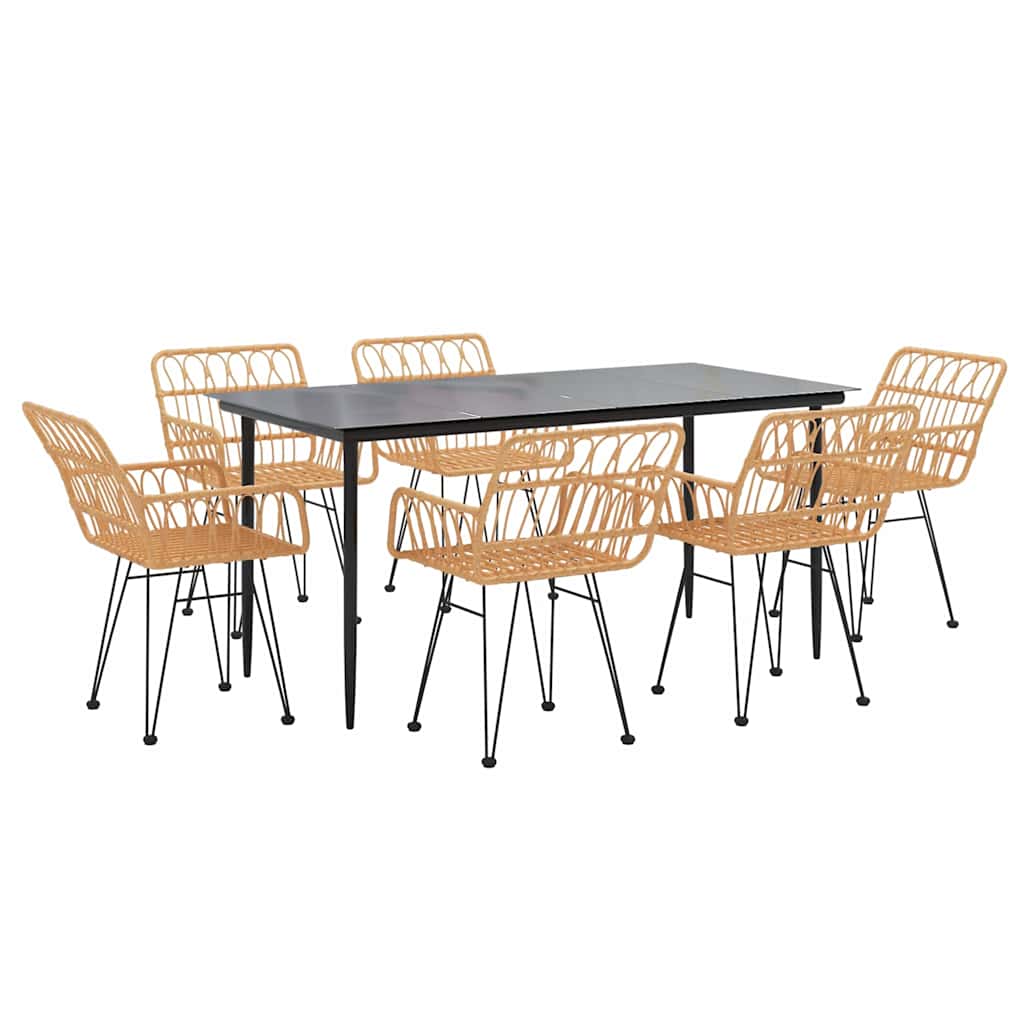 Set da Pranzo da Giardino 7 pz in Polyrattan | homemem39