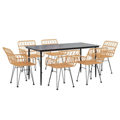Set da Pranzo da Giardino 7 pz in Polyrattan | homemem39