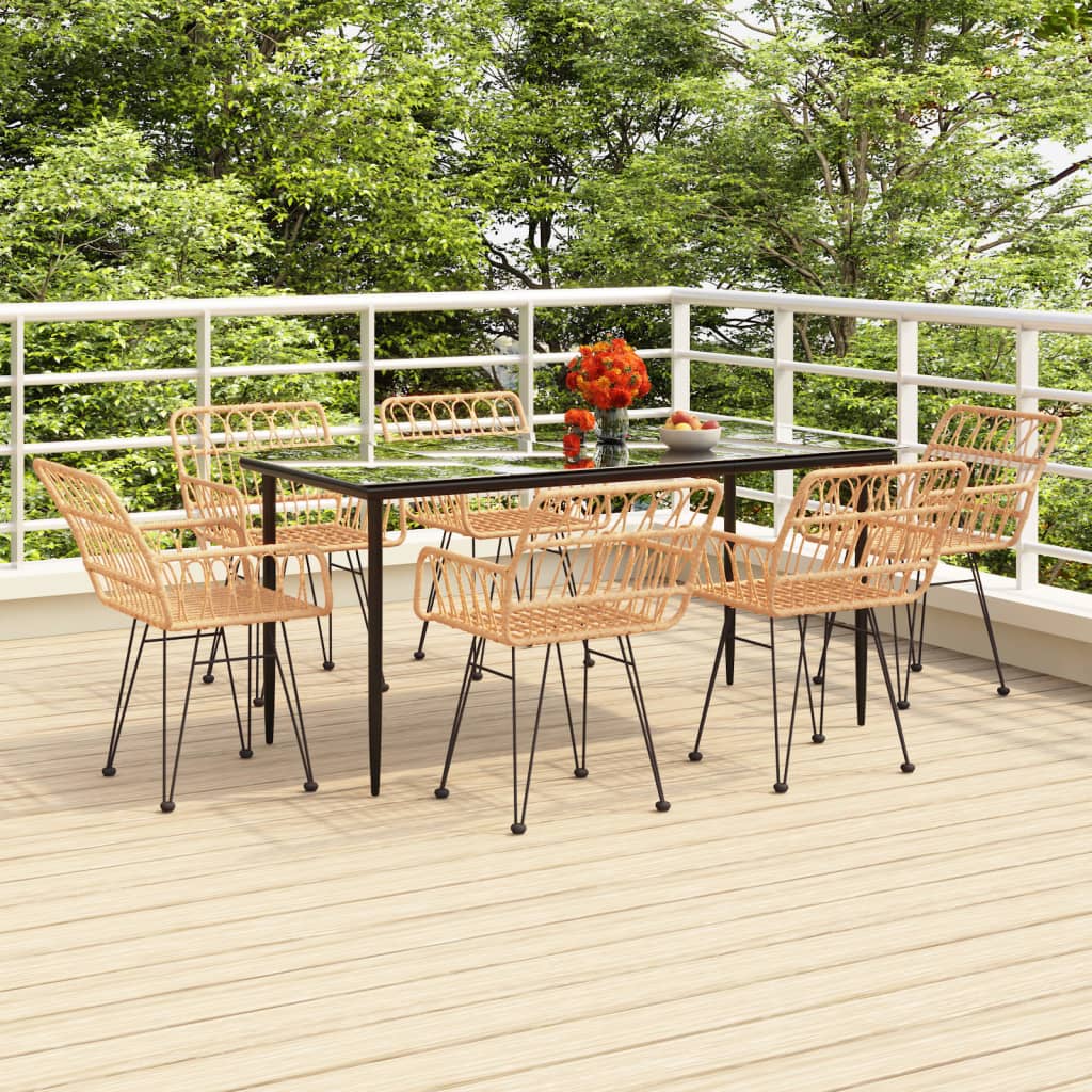 Set da Pranzo da Giardino 7 pz in Polyrattan | homemem39
