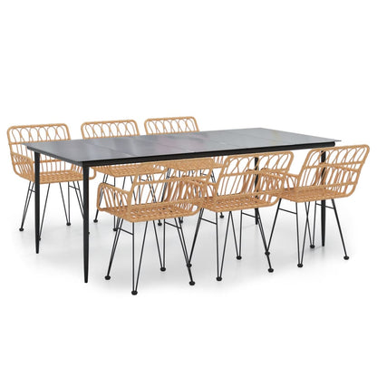 Set da Pranzo da Giardino 7 pz in Polyrattan - homemem39