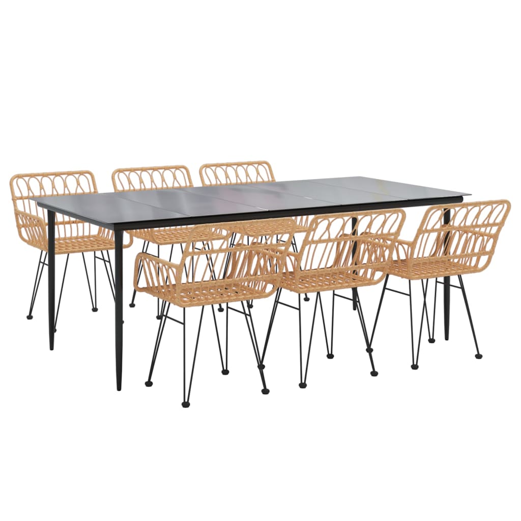 Set da Pranzo da Giardino 7 pz in Polyrattan - homemem39