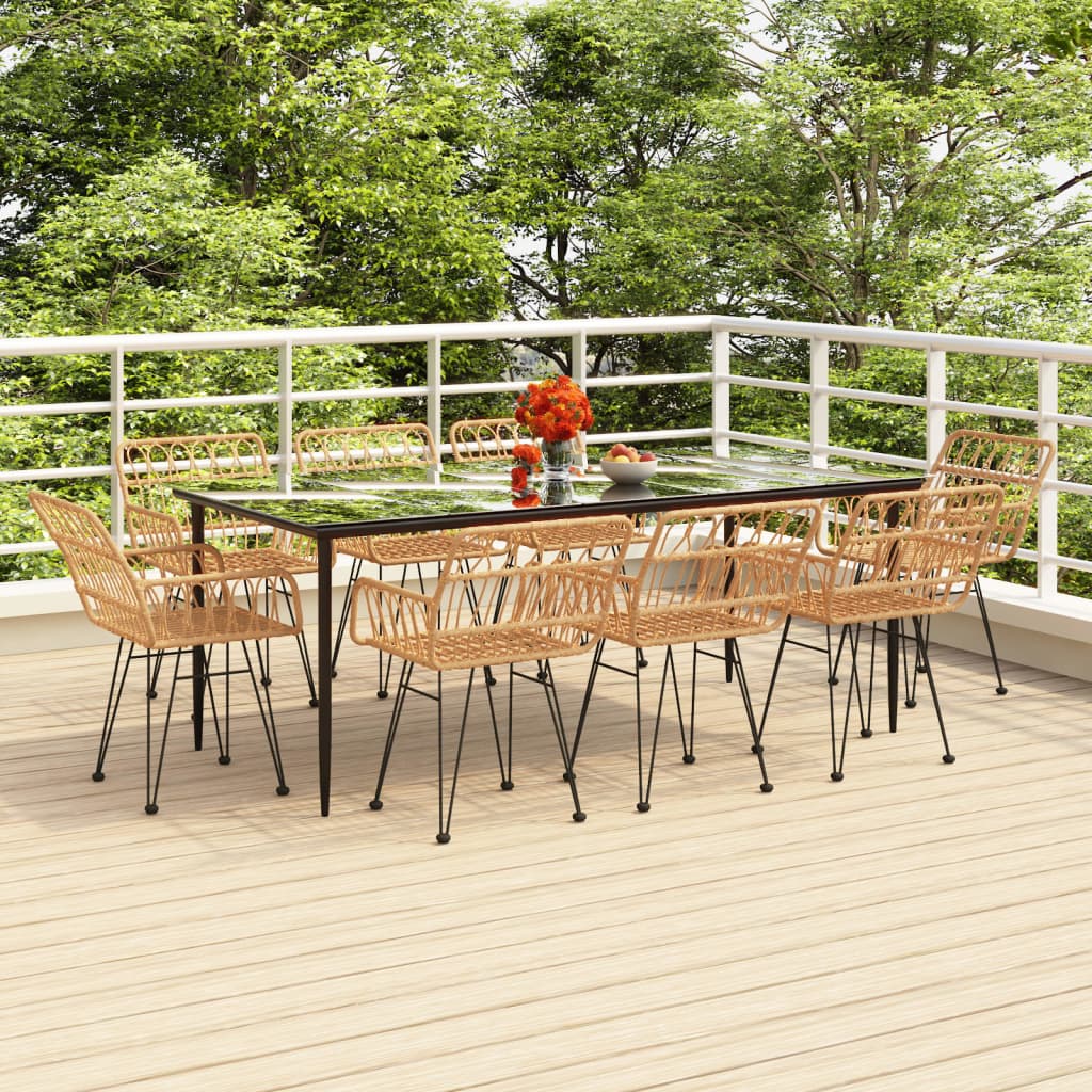 Set da Pranzo da Giardino 9 pz in Polyrattan - homemem39