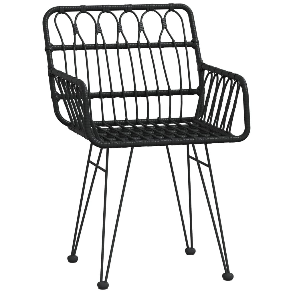 Set da Pranzo da Giardino 5 pz Nero in Polyrattan | homemem39