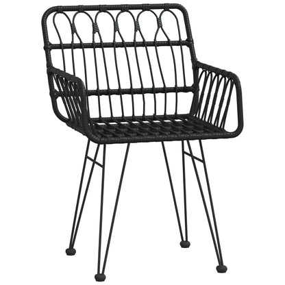 Set da Pranzo da Giardino 5 pz Nero in Polyrattan | homemem39