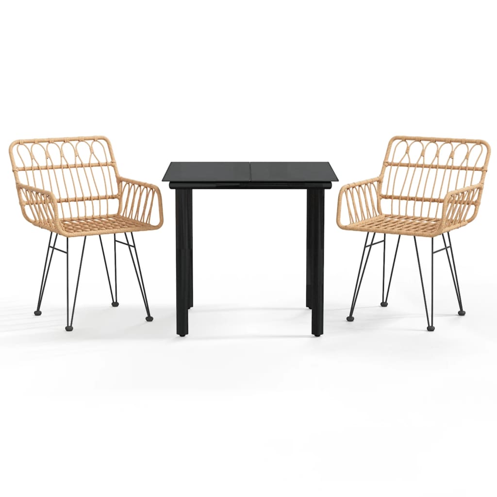 Set da Pranzo da Giardino 3 pz in Polyrattan | homemem39