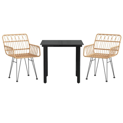 Set da Pranzo da Giardino 3 pz in Polyrattan | homemem39