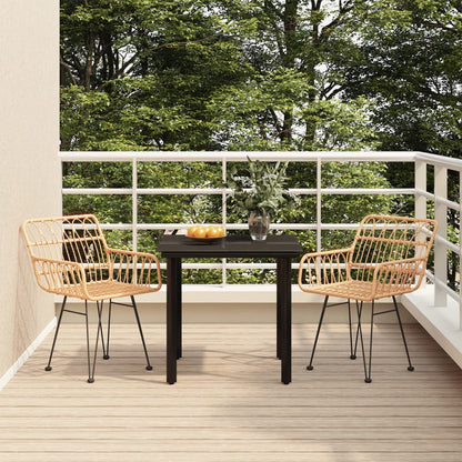 Set da Pranzo da Giardino 3 pz in Polyrattan | homemem39