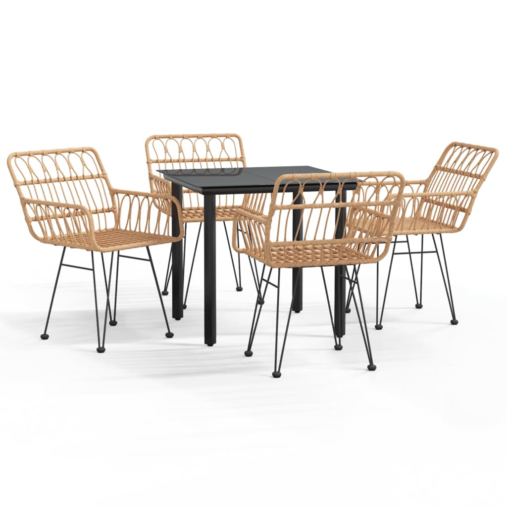 Set da Pranzo da Giardino 5 pz in Polyrattan | homemem39
