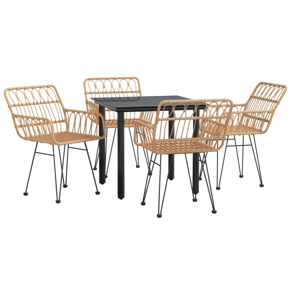 Set da Pranzo da Giardino 5 pz in Polyrattan | homemem39