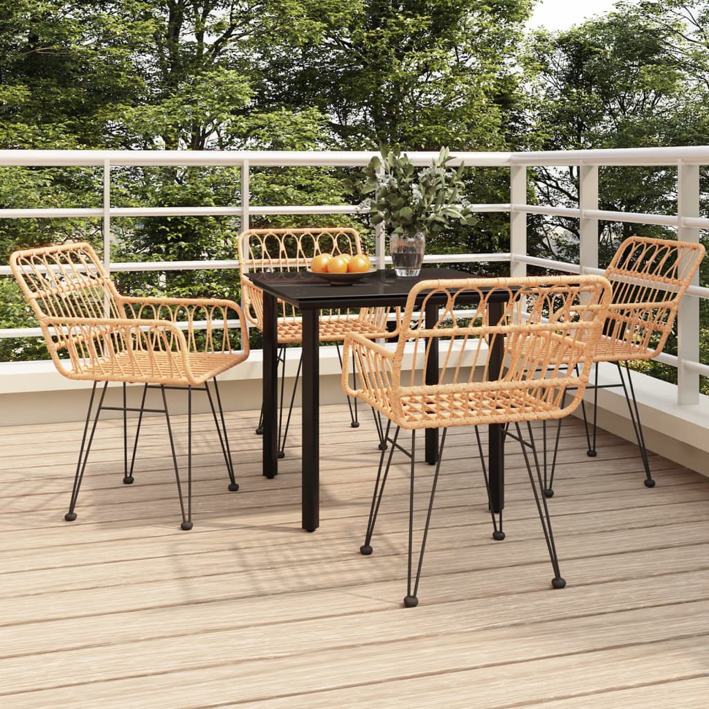 Set da Pranzo da Giardino 5 pz in Polyrattan | homemem39