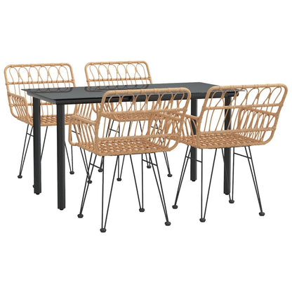 Set da Pranzo da Giardino 5 pz in Polyrattan - homemem39