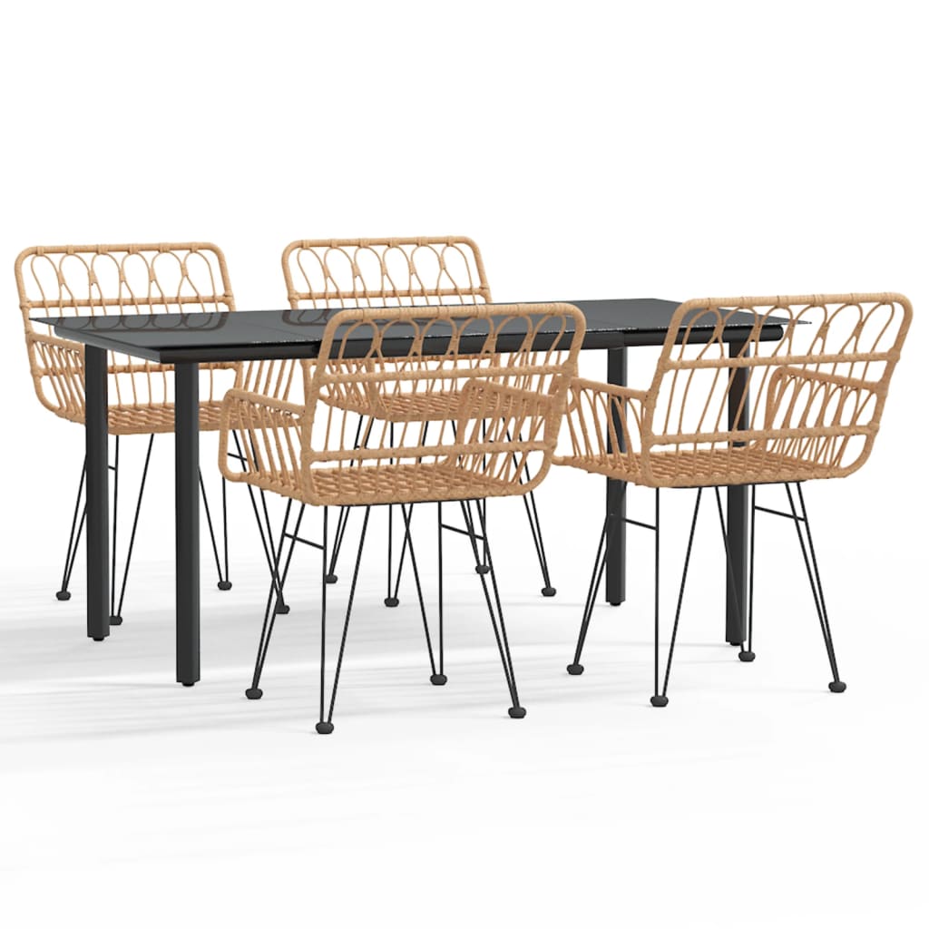 Set da Pranzo da Giardino 5 pz in Polyrattan | homemem39
