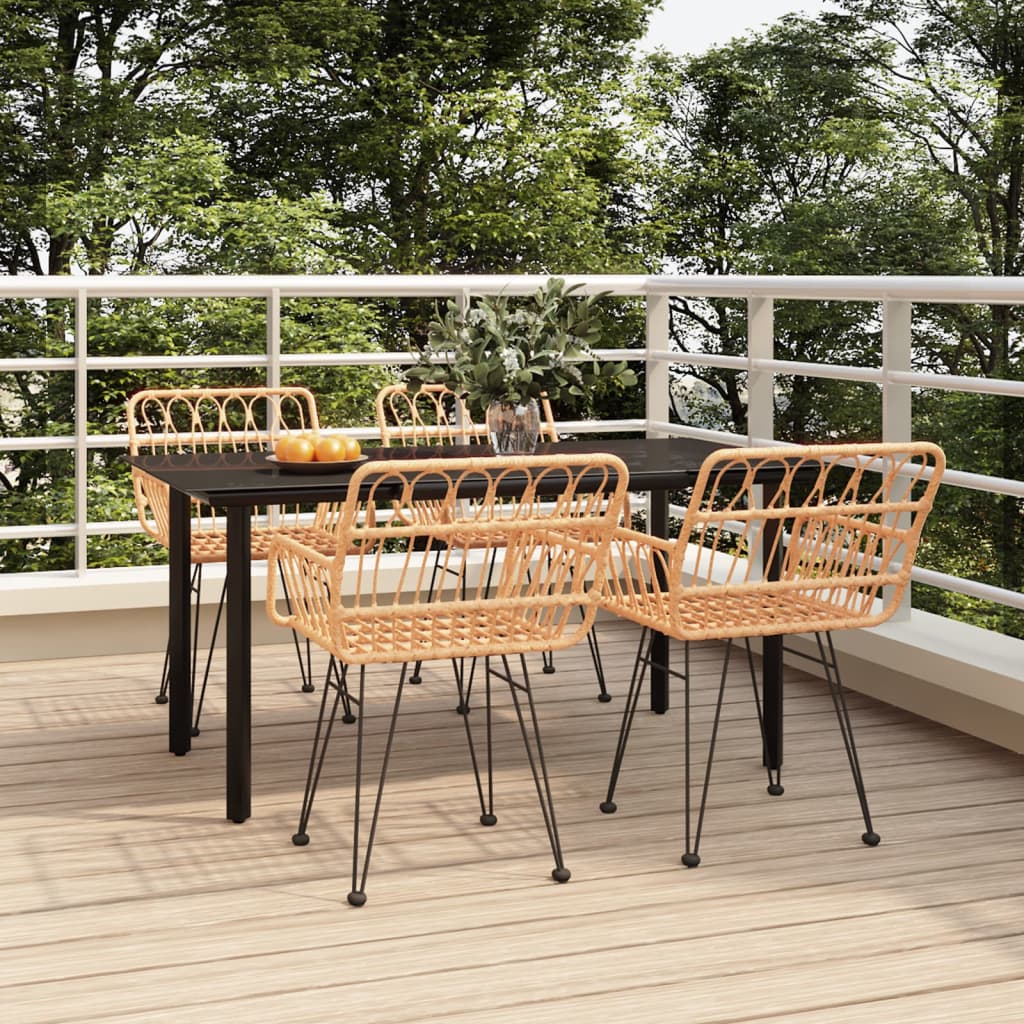 Set da Pranzo da Giardino 5 pz in Polyrattan | homemem39