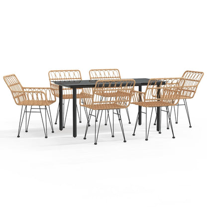 Set da Pranzo da Giardino 7 pz in Polyrattan | homemem39
