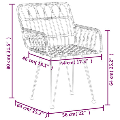 Set da Pranzo da Giardino 7 pz in Polyrattan | homemem39